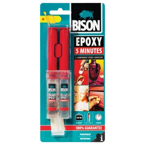 BISON 5 perces kétkomponensű epoxy ragasztó, 24ml