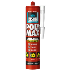 BISON Poly Max Original expressz fehér tömítő, SM polymer ragasztó, 165g