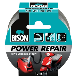 BISON Power Repair szöveterősített ragasztószalag, szürke, 10m