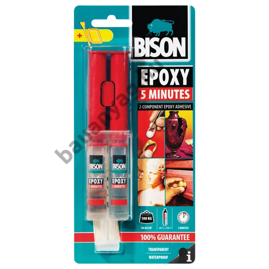 BISON 5 perces kétkomponensű epoxy ragasztó, 24ml