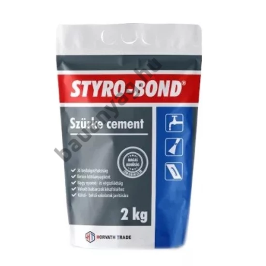 STYRO-BOND SZÜRKE CEMENT /PAPIRZACSKÓS/ 2kg