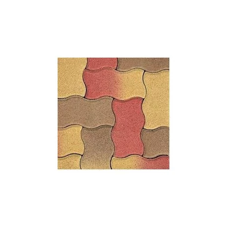 Térkő 6cm Hullám Piros-Sárga