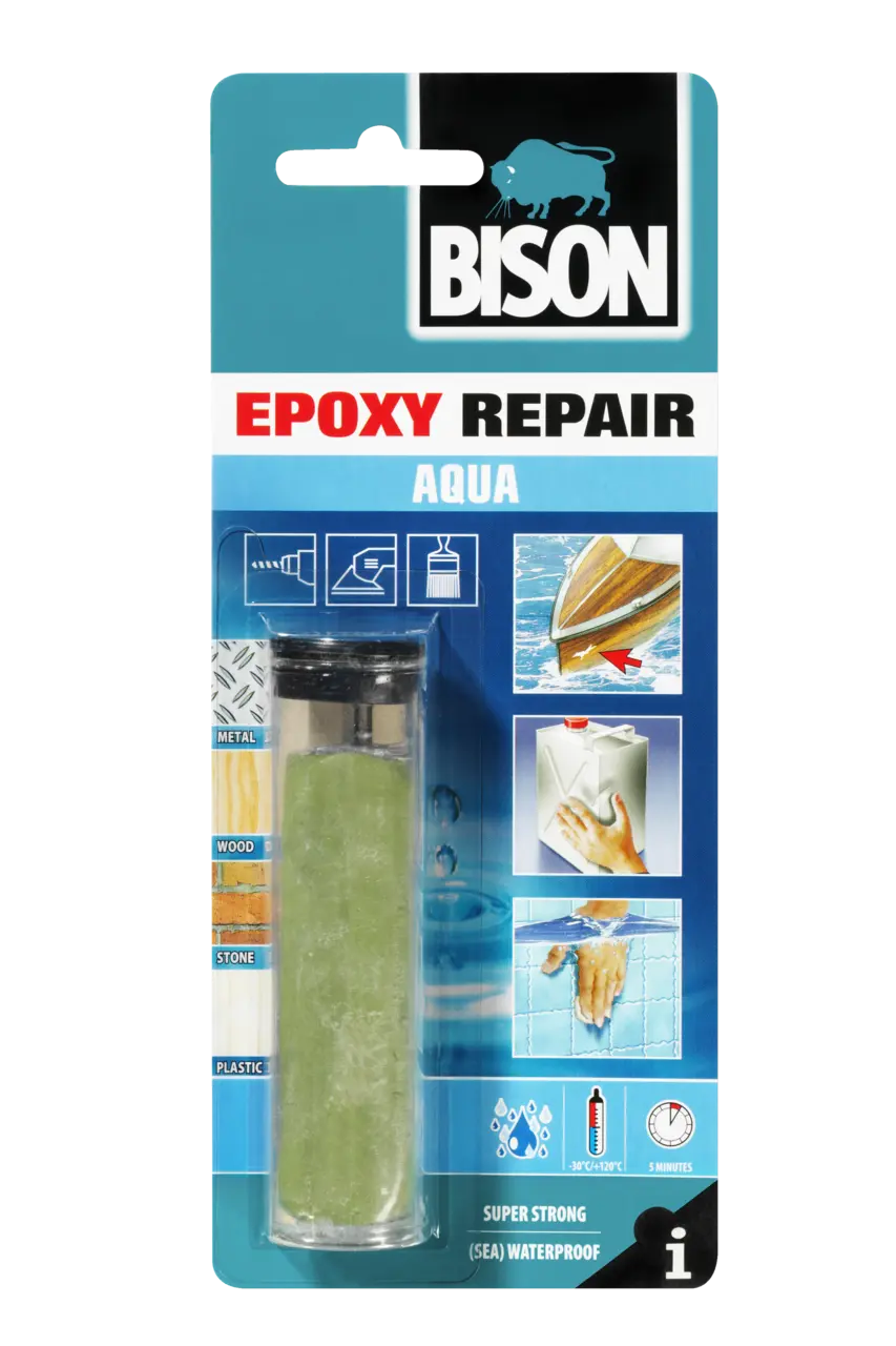 BISON kétkomponensű vízálló epoxy gyurmaragasztó, 56g