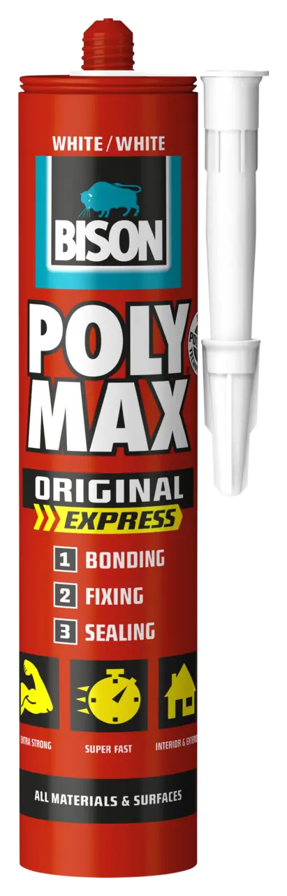 BISON Poly Max Original expressz fehér tömítő, SM polymer ragasztó, 165g