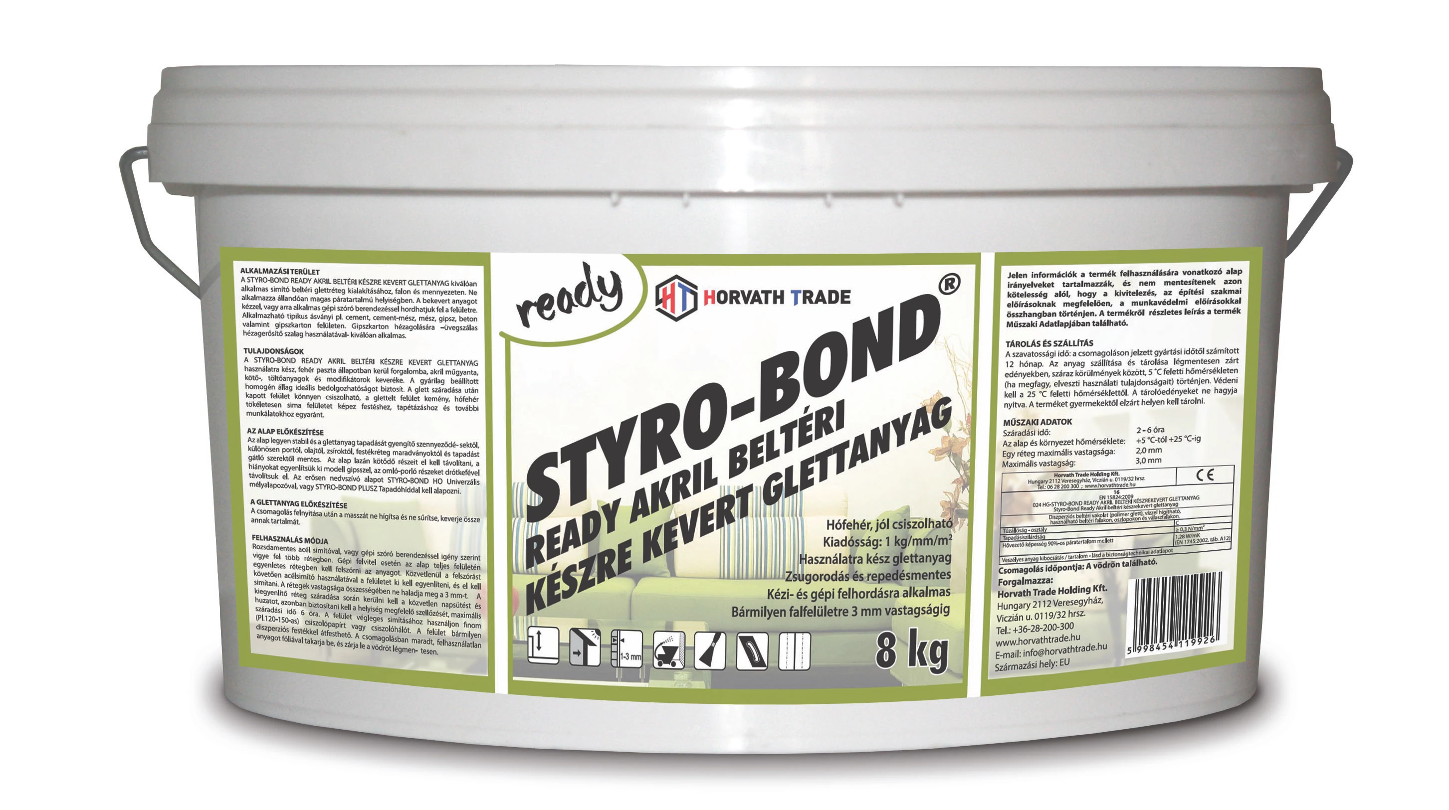 STYRO-BOND READY KÉSZGLETT /AKRIL BÁZISÚ/   8 kg