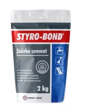 STYRO-BOND SZÜRKE CEMENT /PAPIRZACSKÓS/ 2kg