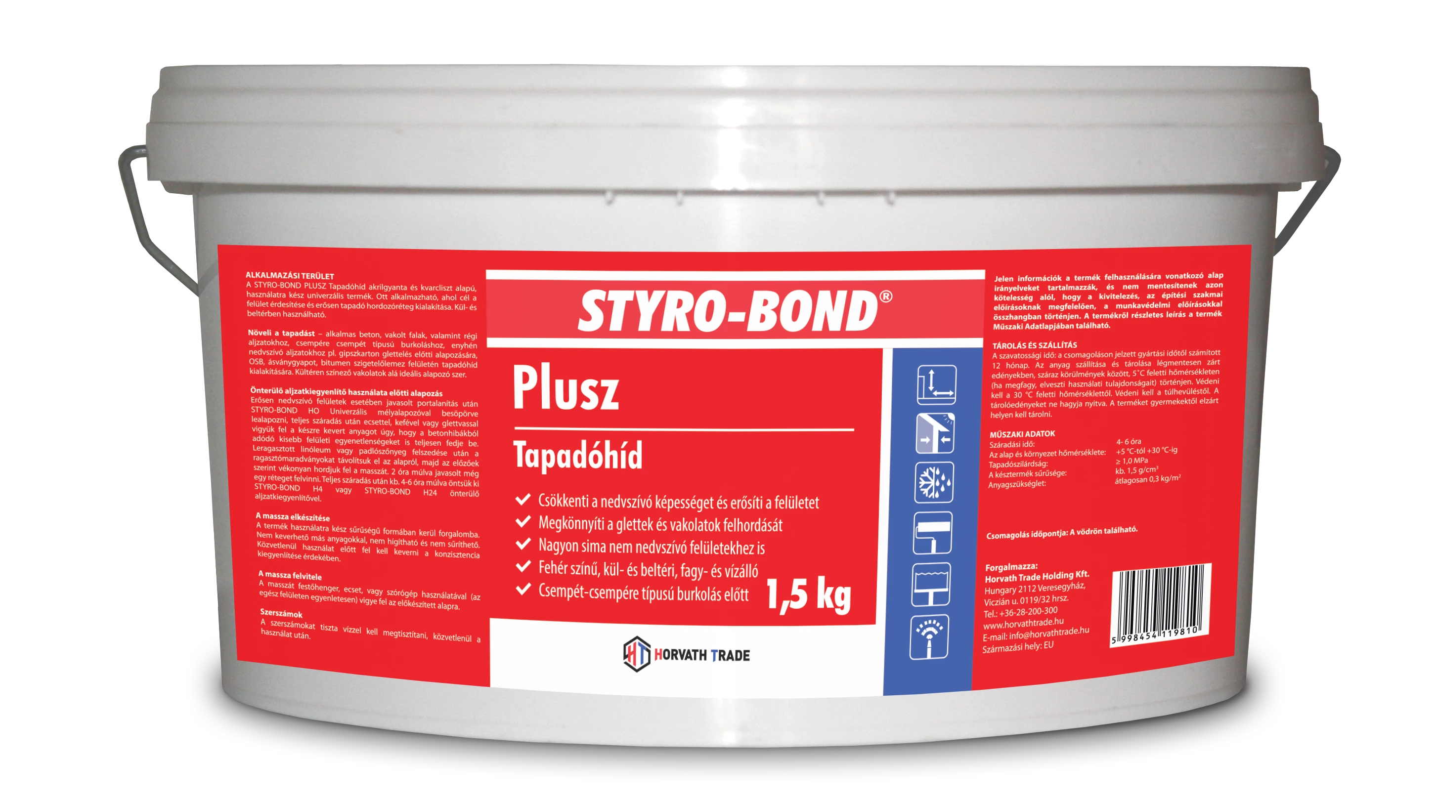 STYRO-BOND PLUSZ UNIVERZÁLIS TAPADÓHÍD /POLIMER BÁZISÚ/  1,5 kg